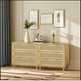 thumbnail image 2 of 3-Drawers Rattan Storage Cabinet Rattan Drawer (Set of 2),for Bedroom,Living Room,Dining Room,Hallways,Oak, 2 of 12