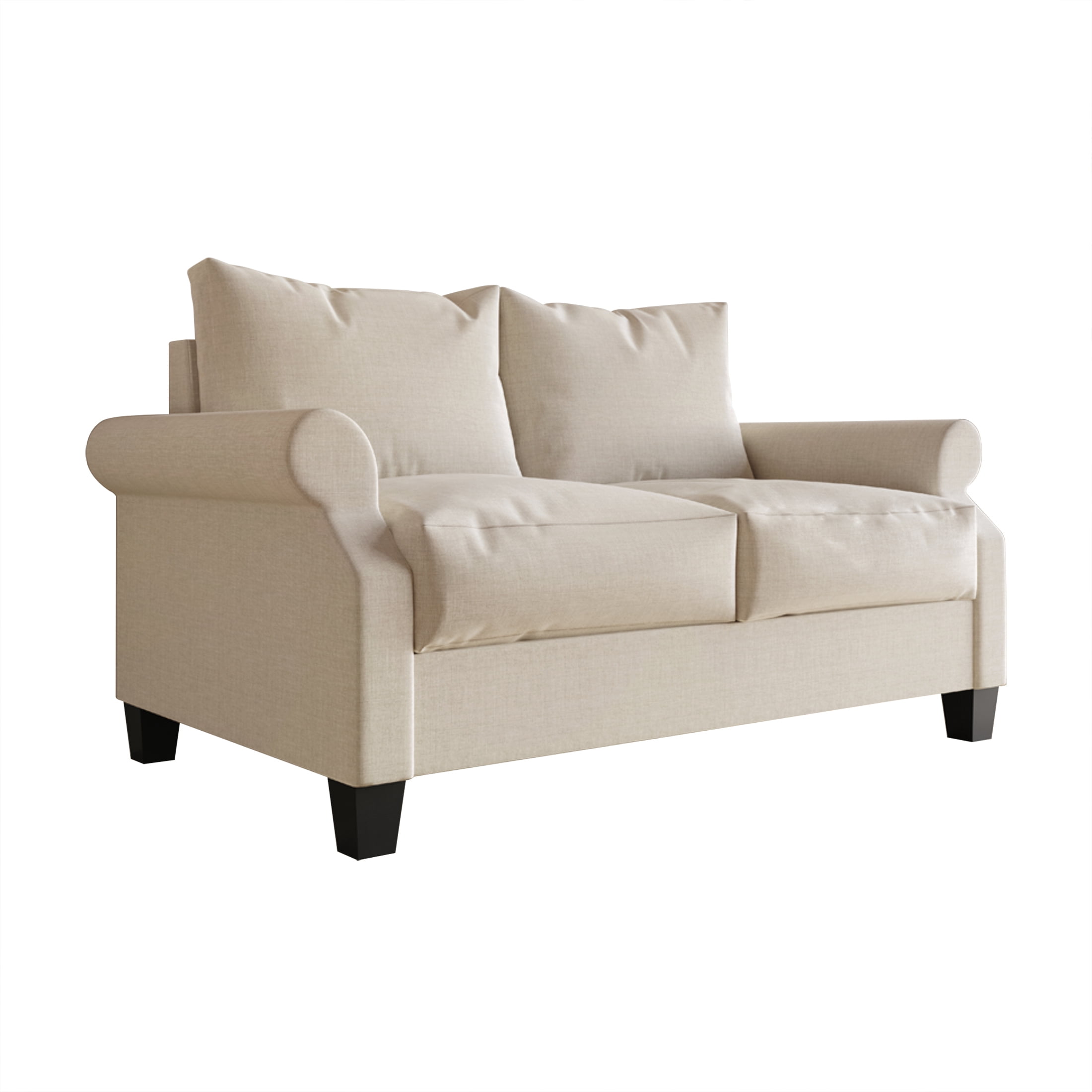 Castle Place Linen Upholstered Loveseats, Beige