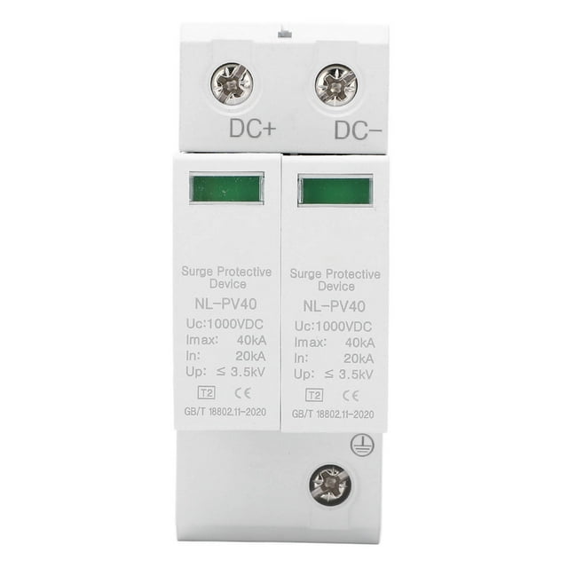 Surge Arrester Device, Guide Rail Installation 20 To 40KA High Sensitivity 1000V Flame Retardant Photovoltaic Surge Protector For Household