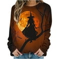 thumbnail image 2 of Ailaofu Halloween Sweatshirts For Women Long Sleeve Graphic Crewneck Sweatshirt Pullover Tops Fall Fashion Clothing, 2 of 5