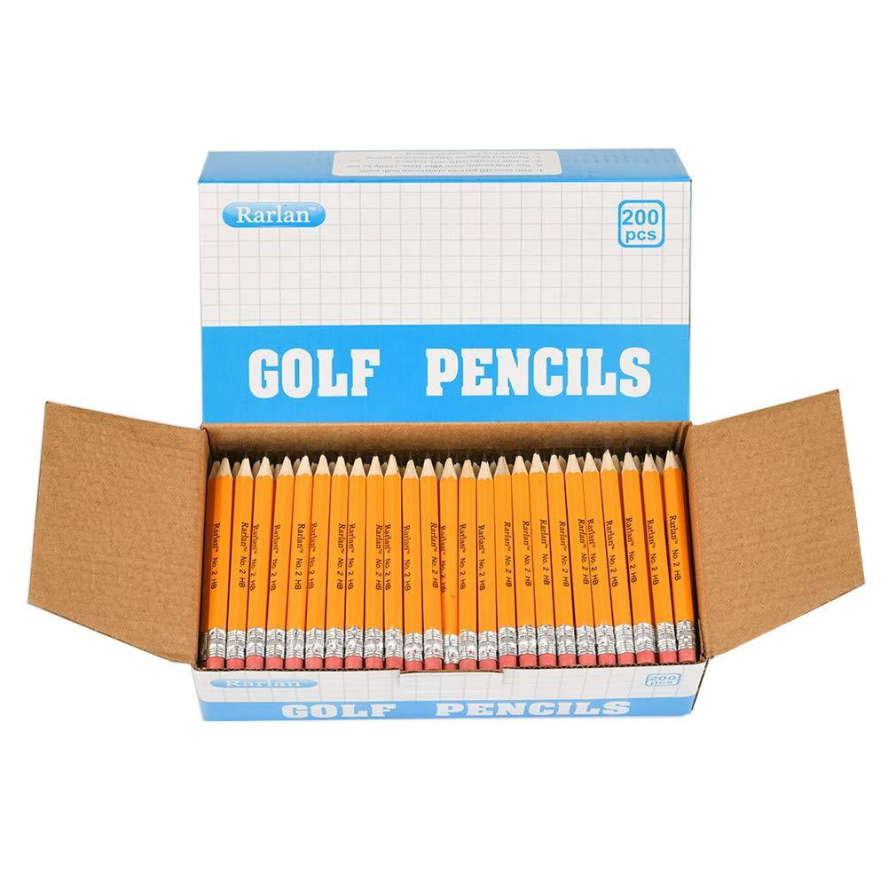 Rarlan Golf Pencils with Erasers, 2 HB, PreSharpened, 200 Count