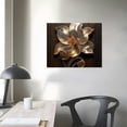 thumbnail image 4 of PRATYUS Abstract Wall Art Brown Flowers Canvas Pictures Contemporary Minimalism Abstract Flower Artwork for Bedroom Bathroom Living Room Wall Decor 20x16 in / 16x12 in 20x16in, 4 of 6