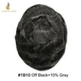 thumbnail image 2 of Lyrical Hair Toupee for Men Fine Mono Mens Toupee Human Hair Replacement Systems Monofilament with NPU Hairpiece for Man Black Brown Blonde Gray Hair Wig Unit, 2 of 6