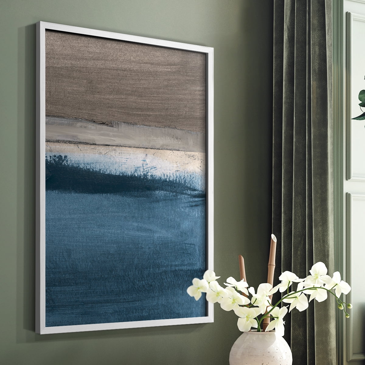 Midnight Sky II in White Solid Wood 8 x 10 Framed Print