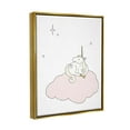 thumbnail image 4 of Stupell Industries Casual Unicorn Laying on Cloud Watching Nighttime Stars Graphic Art Metallic Gold Floating Framed Canvas Print Wall Art, Design by Sweet Melody Designs, 4 of 5