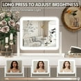 thumbnail image 3 of FENNIO Vanity Mirror with Lights, 14"x12", Modern, White Aluminum Frame, Tabletop Mount, Smart Touch Sensor, 3-Color Lighting, 3 of 8