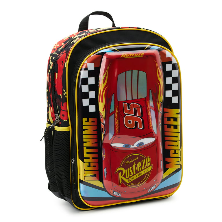 Disney Cars Boy's Girl's 16 inch School Backpack Bag One size, Black/Red