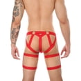 thumbnail image 2 of Tanga de tentación con cinturón y anillo de acero para hombre, ropa interior sexy de cintura baja con doble anilla hueca, 2 of 6