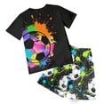 thumbnail image 6 of larppty Soccer for Boys Girls Youth Kids Football Training Uniform Sport Team Shirt and Shorts 2 Piece 2-12Years（Orange， 3-4 Years）, 6 of 6