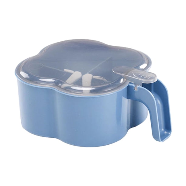 Caja de condimentos con tapa, caja de condimentos con múltiples rejillas, caja de especias con mango ligero, tarro de especias pequeño para viajes, co azul