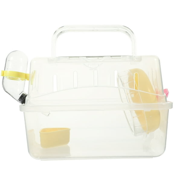 Monyance pet mouse cage Ipetboom Small Animal Cage & Carrier for Outdoor Pet Home - Yellow Clear Tub(9.06X6.69X6.1Inches)