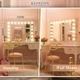 thumbnail image 7 of Keonjinn Hollywood Makeup Mirror Vanity Mirror with Lights, 32"x24" Large Bedroom Makeup Mirror with Lights 15 Replaceable LED Bulbs Dimmable 3 Color Lighting Modes(Silver), 7 of 7