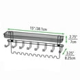 thumbnail image 6 of mDesign Steel Wall Mount Jewelry Organizer Rack with 8 Hooks/Basket, Black, 6 of 7