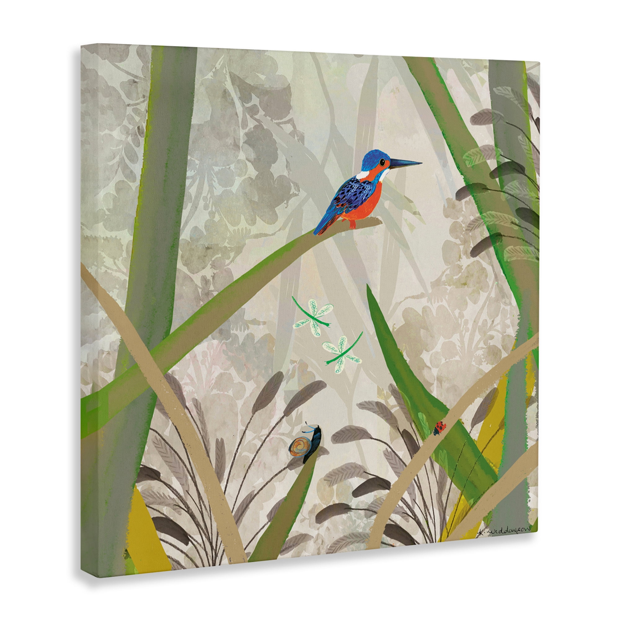 Stupell Industries Kingfisher Among Branches Canvas Wall Art, design by Kay Widdowson