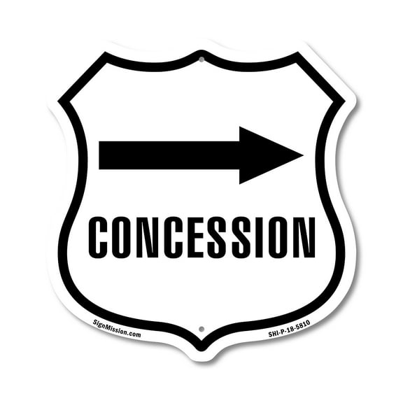 Concession Right (2 Pack) 12 inch X 12 inch Shield-Shaped Rust-Free Aluminum Metal Signs Weather Resistant Made in the USA