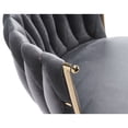 thumbnail image 5 of Sesslife Home Office Chair, Comfy Padded Seat Swivel Desk Chair, Upholstered Velvet Computer Chair with Castors for Small Place, Adjustable Vanity Chair for Office Bedroom Dressing Room, Gray, 5 of 12