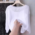 thumbnail image 3 of vigerkar Crochet Crop Top Long Sleeve Mesh Fishnet Summer Cover Ups | See Through, Swim Coverups Shirt,Beach,Vacation (White, XL), 3 of 4