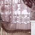 thumbnail image 3 of Tinglu Tulle Curtains Voile Window Screening Valance with Flower Curtains, 3 of 4