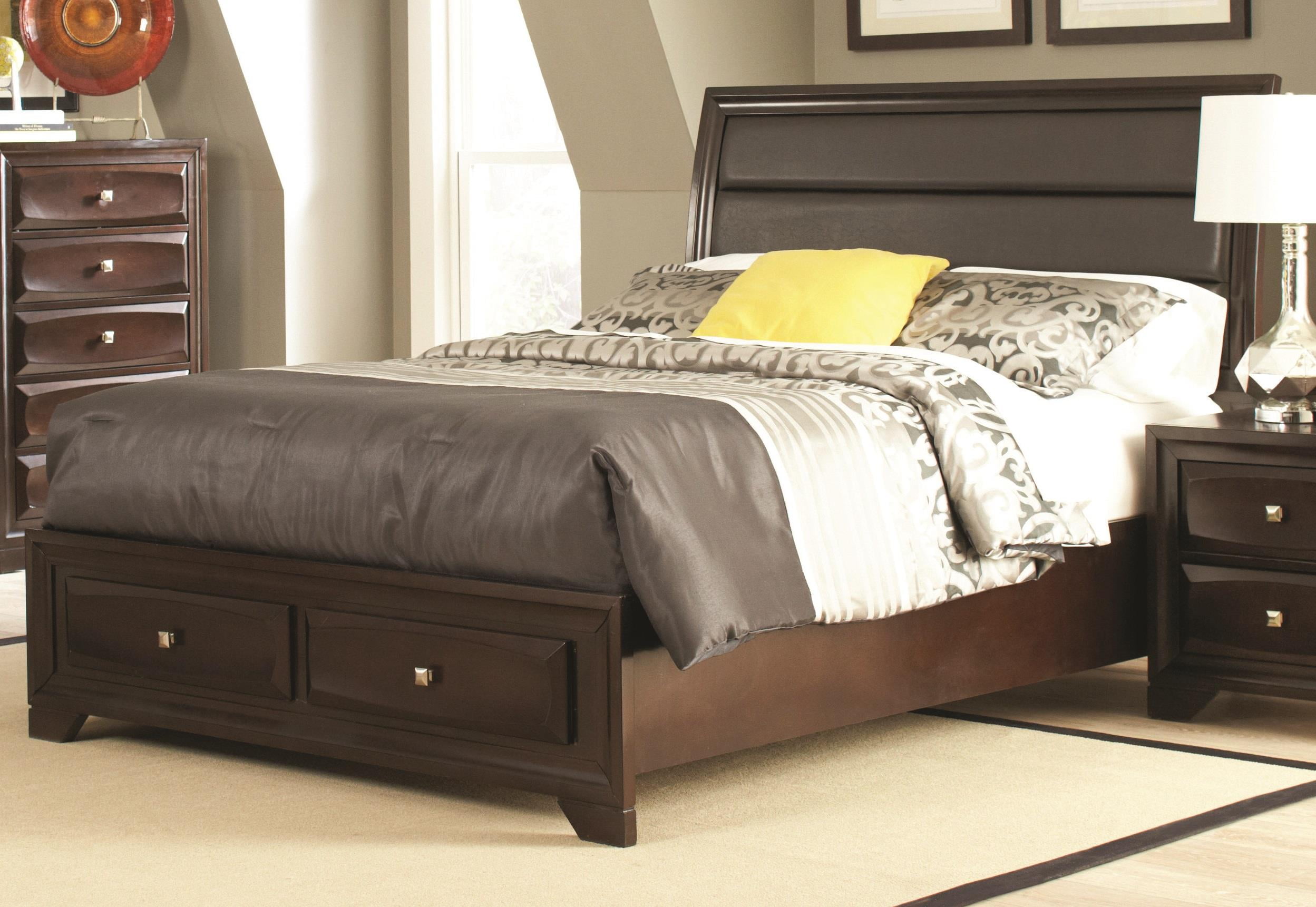 Coaster Jaxson Queen Bed with Upholstered Headboard and Storage
