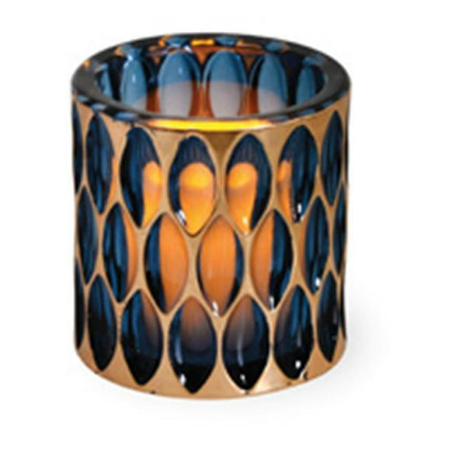 Boston International YHF17591 Indian Summer Glass Tea Light Sapphire - Pack Of 2