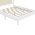 thumbnail image 6 of SESSLIFE Platform Bed Frame, Wood Modern Queen Size Bed with Natural Rattan Headboard, Vintage Queen Bed Frame with Slat Support, No Box Spring Needed, White, 6 of 10