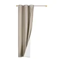 thumbnail image 3 of Gorgeous Home Linen 1 Panel Faux Silk Taupe Color Lined Blackout Room Darkening Window Curtain Drapes with Grommets 63" Length, 3 of 7