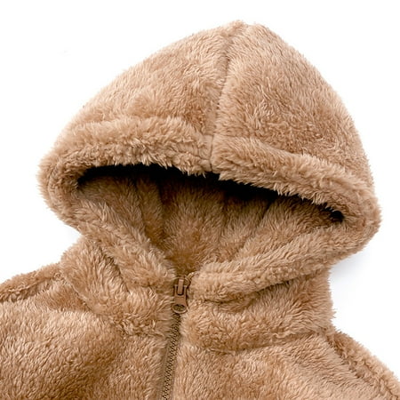 

Cathalem Boys Heavy Winter Coats Size 10 Toddler Kids Girls Boys Casual Zip Up Fleece Hooded Jacket Coat Coats for Boys 10/12 Outerwear Khaki 5-6 Years