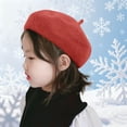 thumbnail image 2 of Juorvia Toddle Beret Hat Fall Winter Soft Warm Classic Solid Color(2-4 Years,Brown), 2 of 6