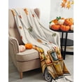 thumbnail image 3 of Pumpkin Truck Flannel Blanket for Bed,Travel and Camping, Fall Maple Leaf Super Soft Cozy Blanket for All Seasons 50"x80", 3 of 6
