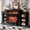 Black, variant on Holliwill 3-Sided Glass Farmhouse 72" Fireplace TV Stand for TVs up to 80", Electric Fireplace with Mantel, TV Console with Charging Station & LED Lights for Living Room, White Brown
