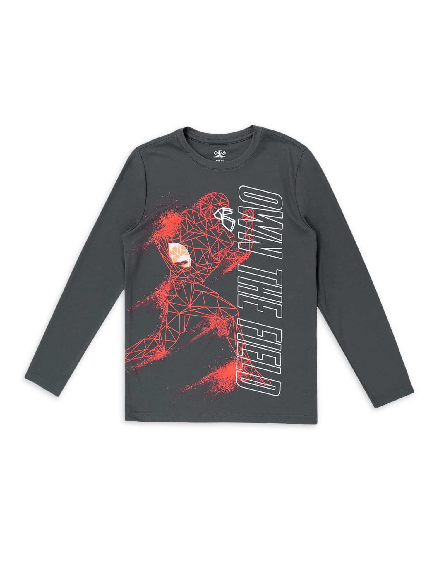 Athletic Works Boys Long Sleeve Graphic Top, Sizes 4-18 & Husky