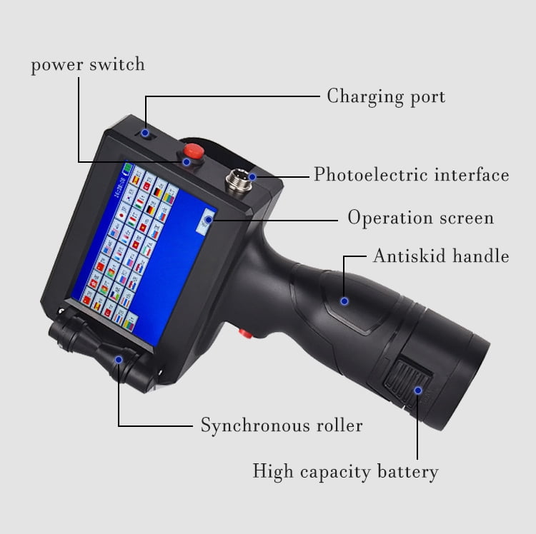 Printer Jet, 12.7mm Handheld Coding Machine, Multi-language System Portable, Barcode/QR Code Touch Screen Intelligent Inkjet
--------
,Fast Printing