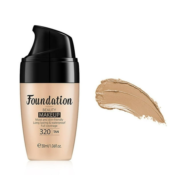 Base líquida de cobertura total, base de maquillaje suavizante y corrector