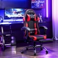 thumbnail image 3 of JONPONY Big and Tall Gaming Chair, Ergonomic Design, Gamer Chair PU Leather with Footrest and Lumbar Support, High Back Office Chair Support 8 Hours Long Sitting, Computer Chair,Black RED, 3 of 10