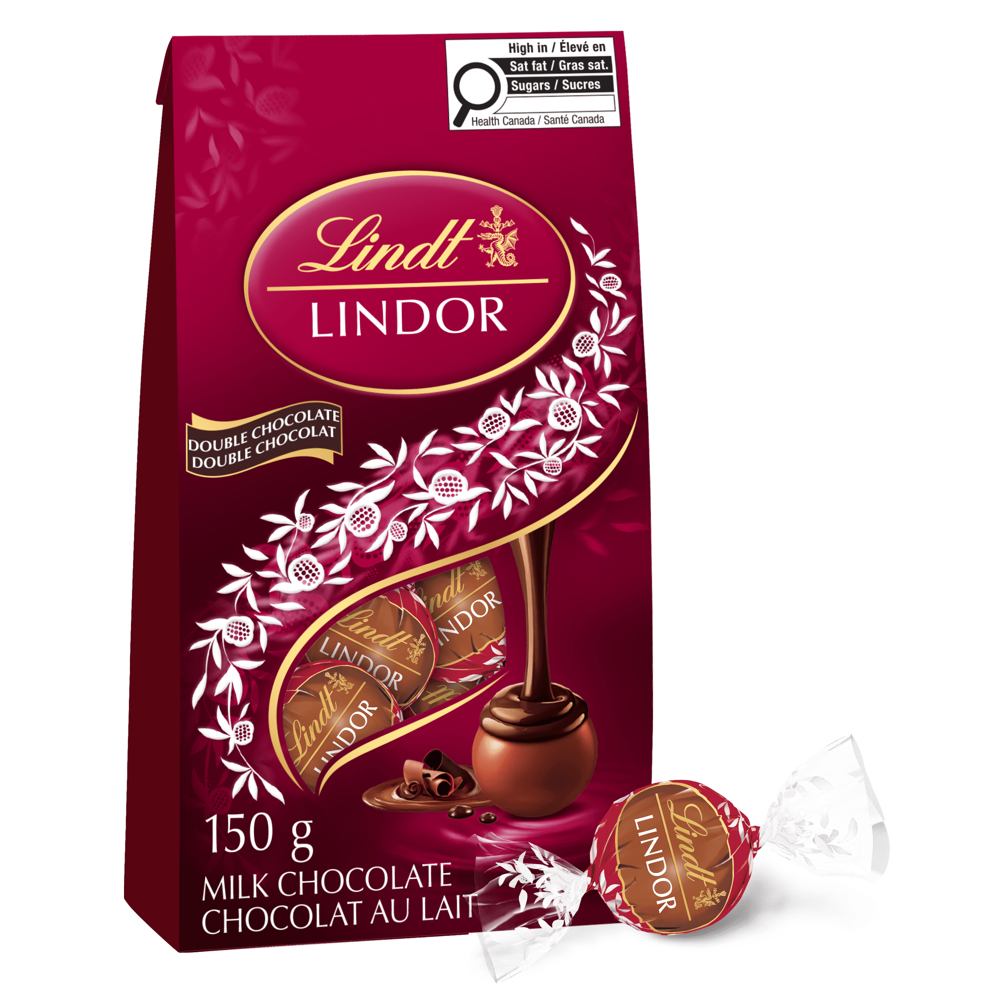 Truffes LINDOR double chocolat de Lindt – Sachet (150 g) Sachet 150g