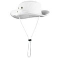 thumbnail image 5 of Wide Brim Hiking Fishing Safari Boonie Bucket Hats 100% Cotton UV Sun Protection For Men Women Outdoor Activities L/XL White, 5 of 7