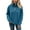 Blue, variant on Essentials Women's Sweater Half Button Turtleneck Knitted Long Sleeve Solid Loose Casual Jumper Top