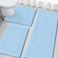 thumbnail image 5 of Bathroom Rugs Set 3, Yamaziot Bath Mats, Non Slip Washable Soft Absorbent Shower Blue Runner for Tub Floor with Toilet Mat, 5 of 9