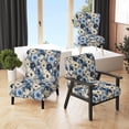 thumbnail image 1 of Designart "Blue White Ranunculus Charm II" Blue Floral Upholstered Accent Chair - Cottage Arm Chair For Living Room, 1 of 7
