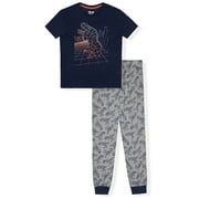 Sleep On It Boys 2-Piece Short-Sleeve Jersey Pajama Pants Set - Dino , 8-10