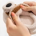 thumbnail image 5 of GJSYRH Cute Animal Slippers for Kids, Toddler House Indoor Slippers, Soft Fuzzy -On Winter Christmas Gifts for Girls Boys Brown 6-7 Years, 5 of 5