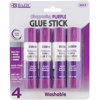BAZIC Washable Disappearing Purple Glue Stick 8g, Acid Free (4/Pack), 1-Pack