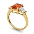 thumbnail image 2 of Clara Pucci 14K Yellow Gold 2.82ct Red Three-Stone Ring for Women, 2 of 8