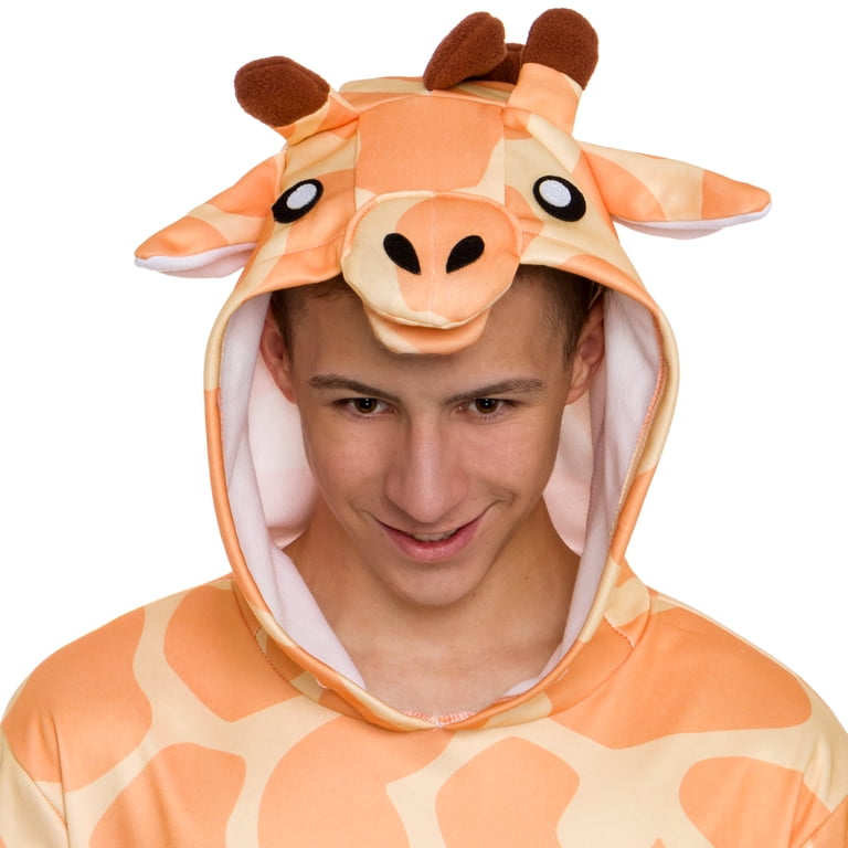 FUNZIEZ! - Giraffe Hoodie - Adult Costume - Unisex Fleece - Safari Wild  Animal One Piece Pajama (Orange, Large) - Walmart.com