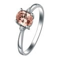 thumbnail image 2 of Three Stone Trilogy 1.25 Carat Morganite and Diamond Engagement Ring in 14k White Gold morganite and diamond engagement ring, 2 of 2