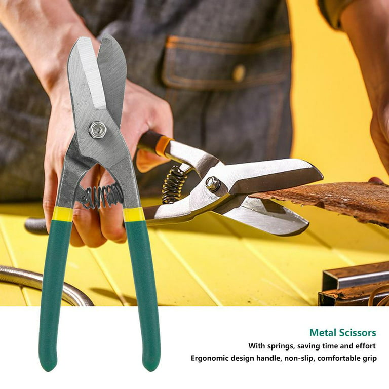 2Pcs Wire Cutter Tin Snips, Iron Sheet Multifunctional Metal Cutter Tool  with Non‑slip and Spring Assist Design for Various Cutting Tasks