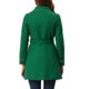 thumbnail image 3 of Abrigo largo elegante de invierno para mujer con cuello de solapa en verde XS, 3 of 7