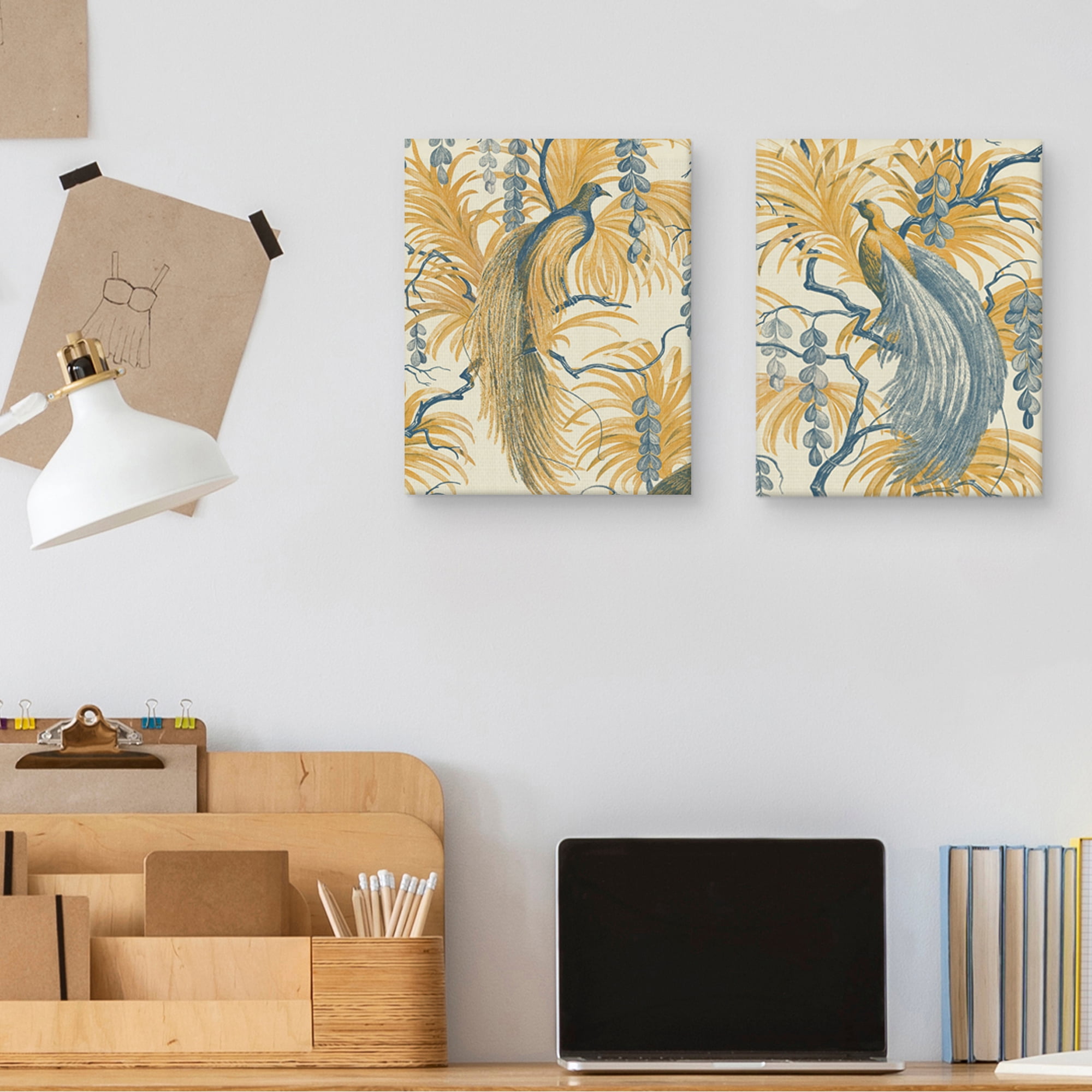 Feathered Fantasia, Fantasia’s Bird by The Vintage Collection Canvas Art Set of 2