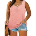 thumbnail image 2 of Plus Size Sleeveless Women V-Neck Casual Tank Tops Shirt, 2 of 3