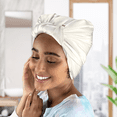 thumbnail image 5 of 100% Pure Mulberry Silk Head Scarf - 36" Square, 19 Momme, Women's Hair Wrap | Maintains Style, Reduces Frizz, Aids Growth - Ivory, 5 of 8